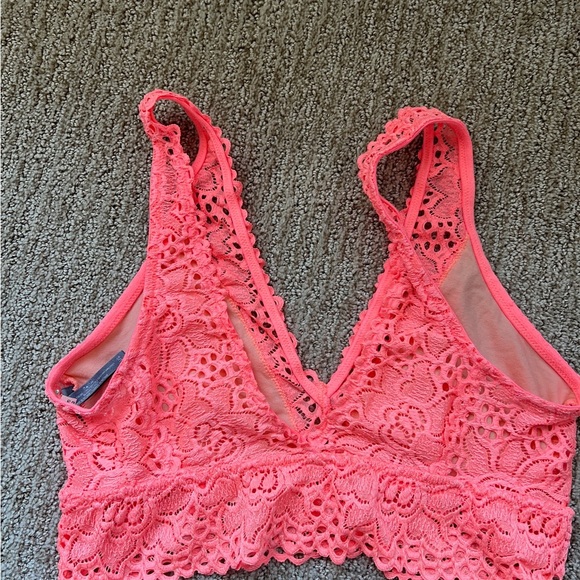 Aerie Lace Bralette in Vibrant Coral - Picture 3 of 4
